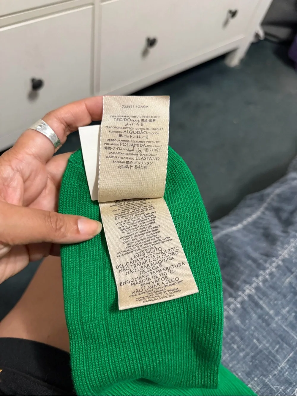 GUCCI Bright Green Ribbed Men’s Socks